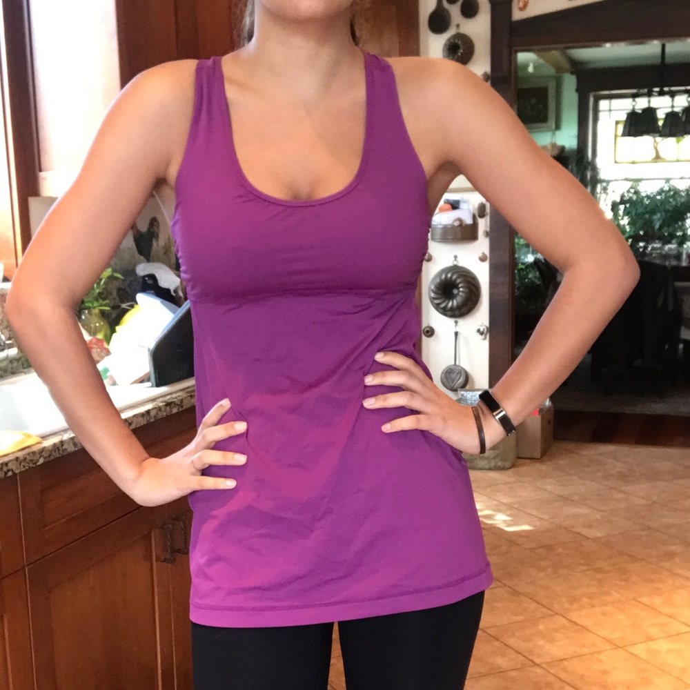 Purple Lululemon workout tank sz 8, barely worn!